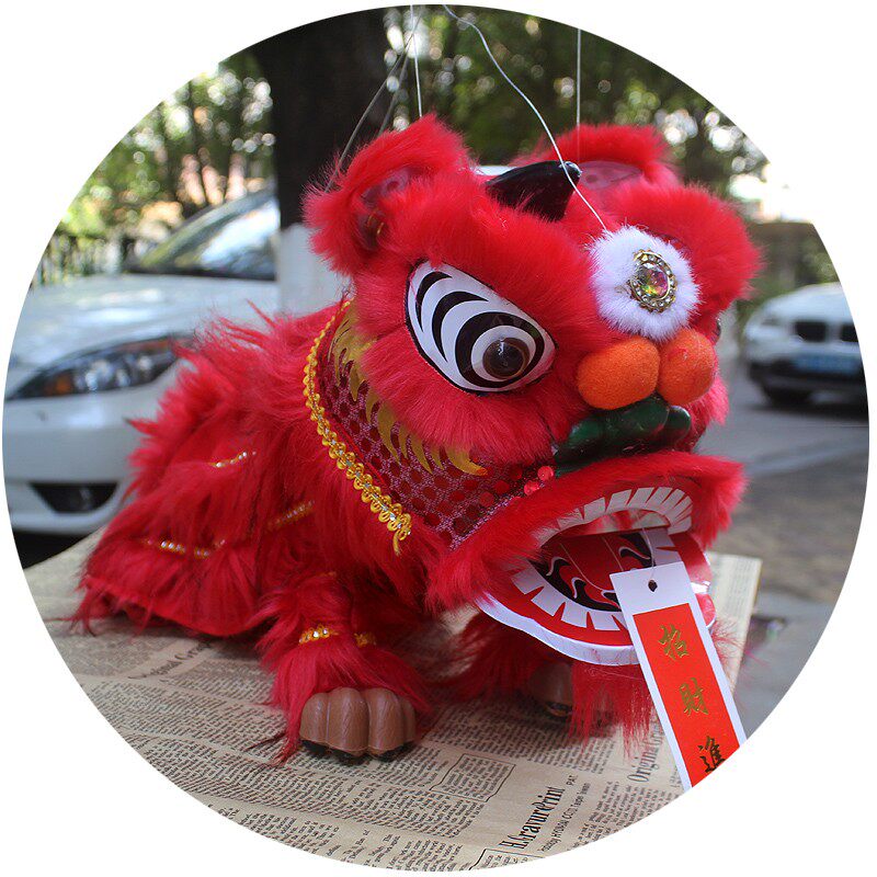 中国风民间传统手工舞狮工艺品 特大号木偶狮摆件装饰 留学生礼物