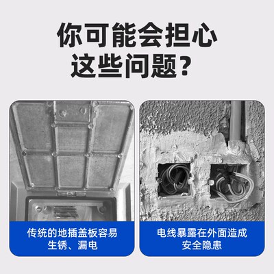 地插装饰盖板86型保护罩遮丑盲板120型不锈钢底盒空白面板通用