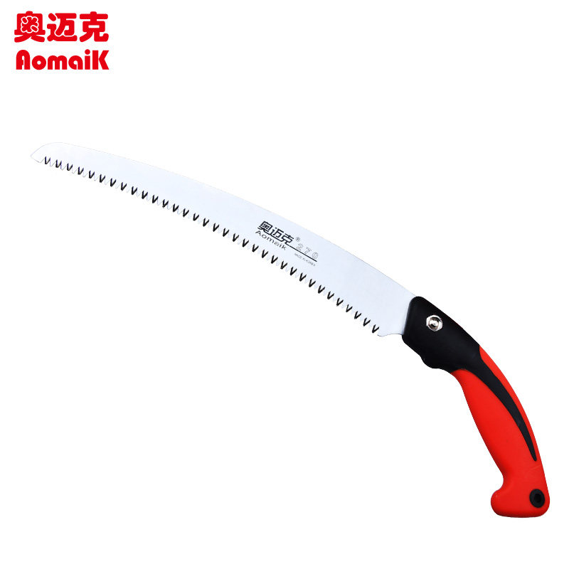 奥迈克270塑柄弯锯手锯花木果树锯子单手手锯园艺工具剪定锯手锯