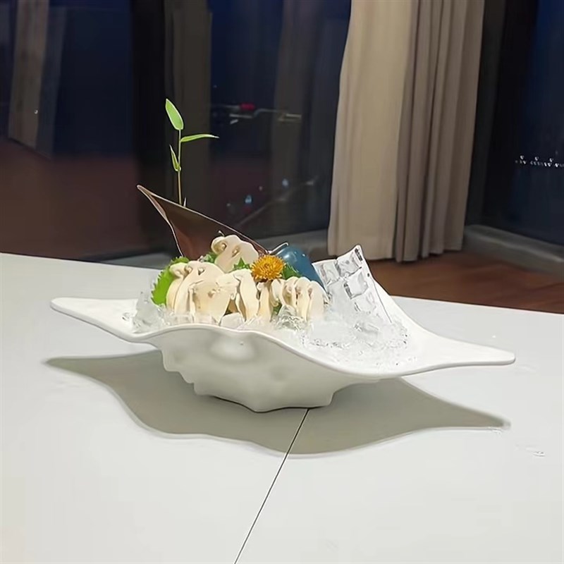 海鲜姿造刺身陶瓷拼盘三文鱼盘东星斑鱼雕酒店商用火锅专用刺身盘