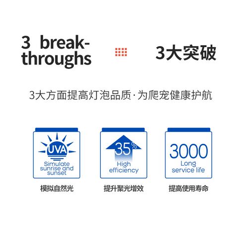 瑞皮Reptizoo爬宠UVA加热灯乌龟晒背灯鬃狮蜥蜴守宫宠物取暖保温