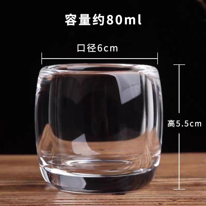 水晶玻璃杯纯天然玻璃茶杯不烫手个人专用加厚杯养生无铅中式茶杯图片