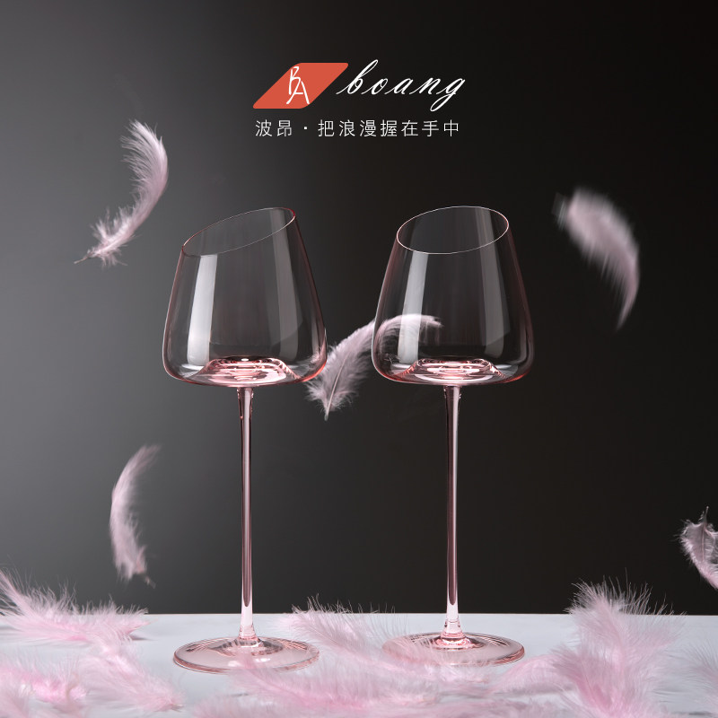 高级感火烈鸟红酒杯套装家用欧式水晶葡萄酒杯勃艮第大肚高脚杯子