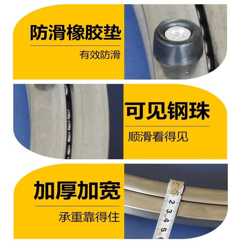 不锈钢转盘底座实木酒店餐厅圆桌火锅玻璃岩板大理石餐桌面旋转圈