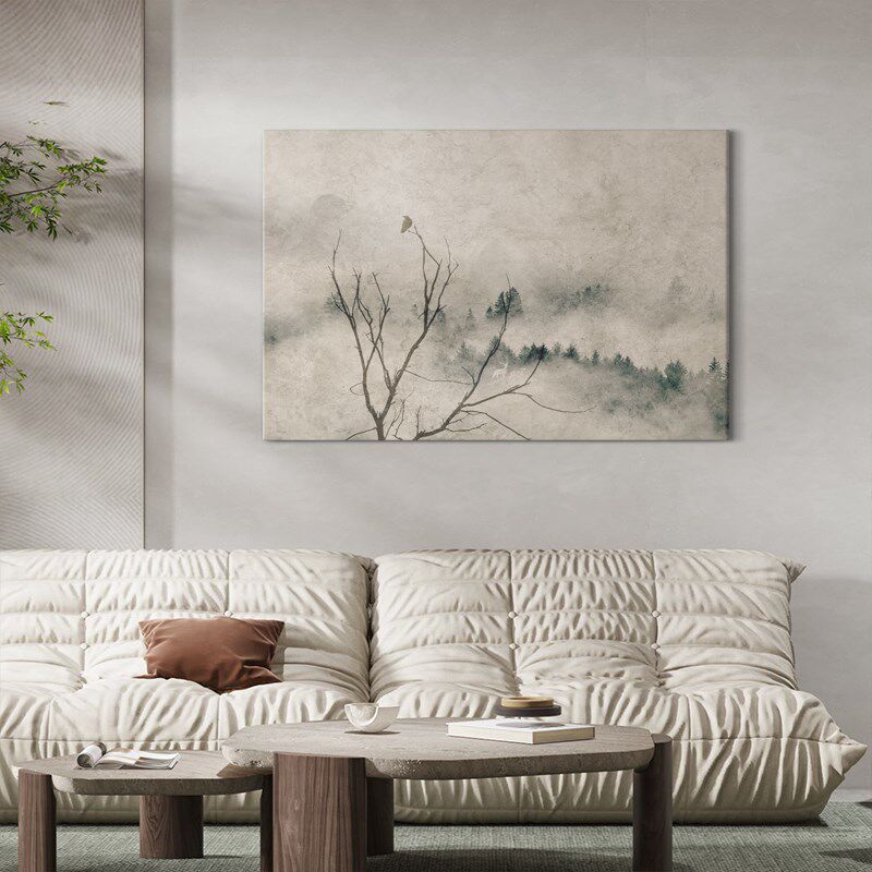 侘寂赤贫风风景艺术客厅挂画书房茶室意境装饰画样板间走廊无框画