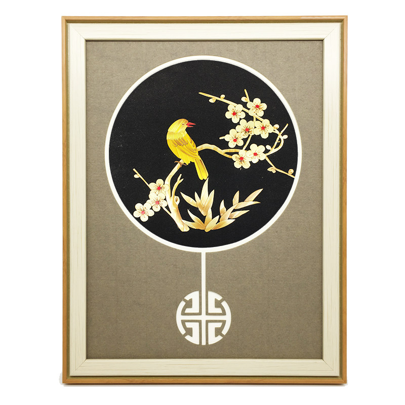 麦秆画工艺品 镜框装饰画 相框 中国风特色 家居装饰画 文化礼物