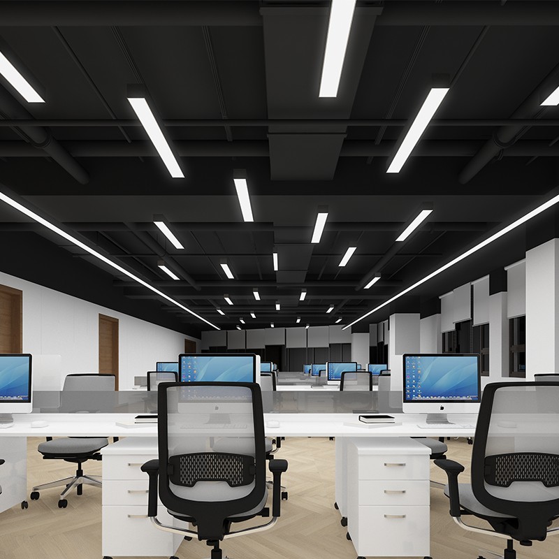 办公室吊灯长方形led长条灯会议室商场超市展厅键身房台球桌灯具