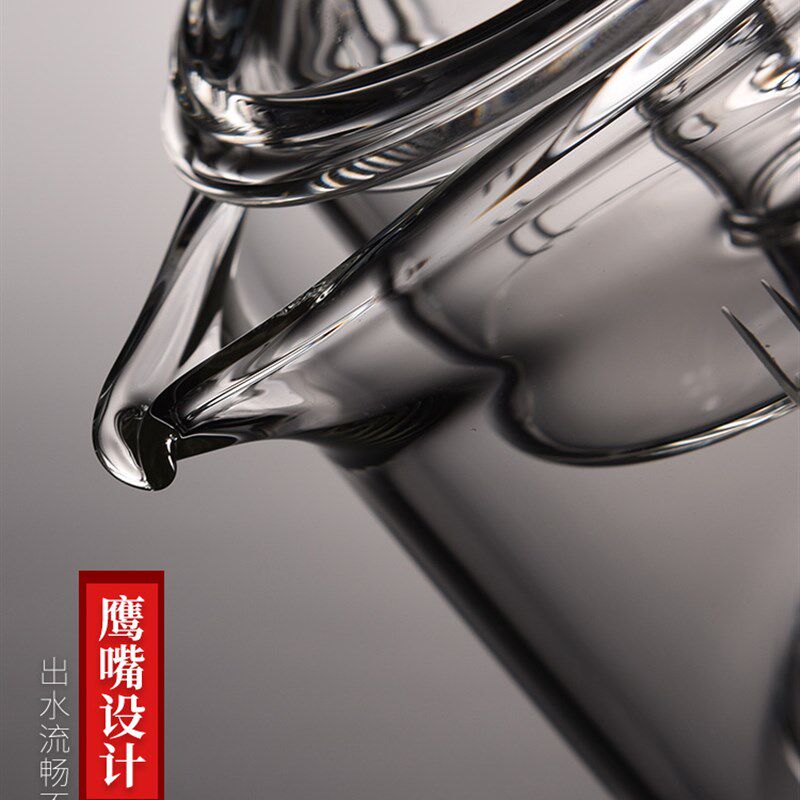玻璃茶壶蒸煮耐高温功夫茶具煮茶器带过滤侧把泡茶壶黑茶透明家用