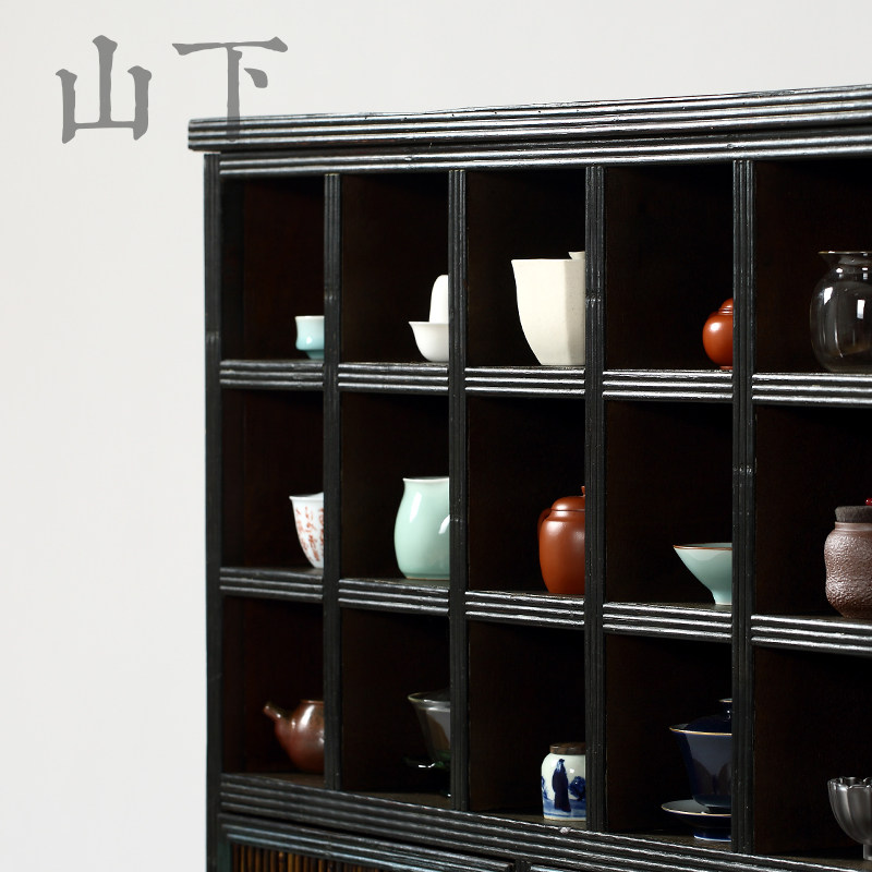 复古茶柜仿古竹制墙边柜多宝阁置物博古架茶壶器具展示架收纳茶棚