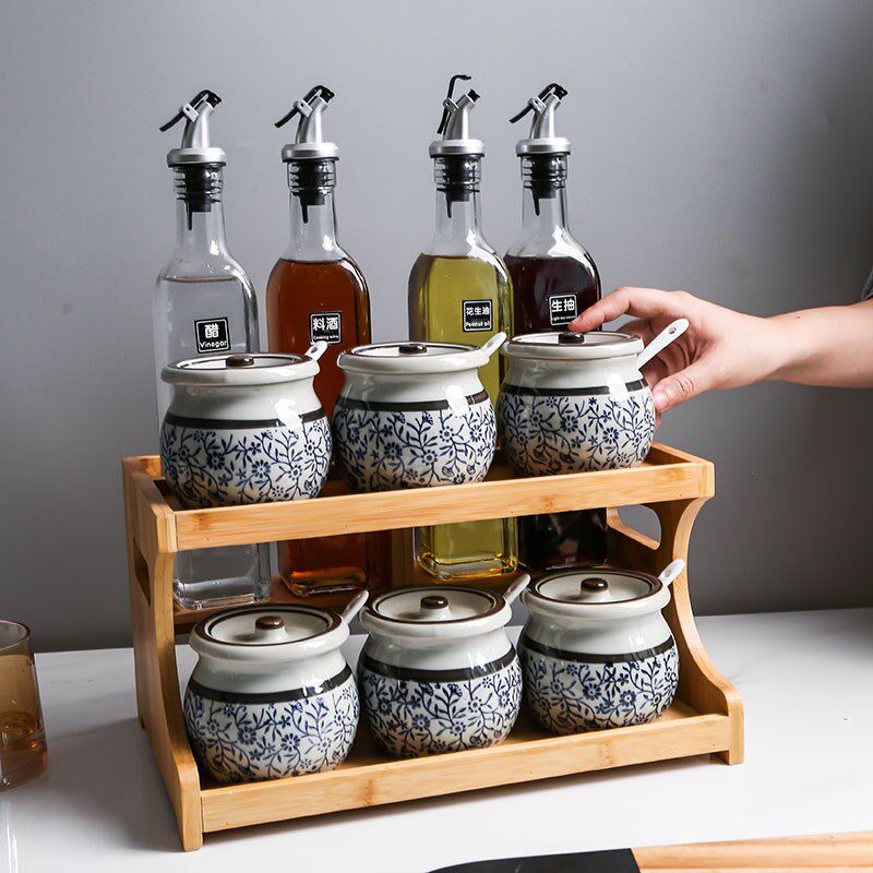 调料罐子厨房家用调料盒高端油盐酱醋调味盒组合套装调味瓶罐陶瓷