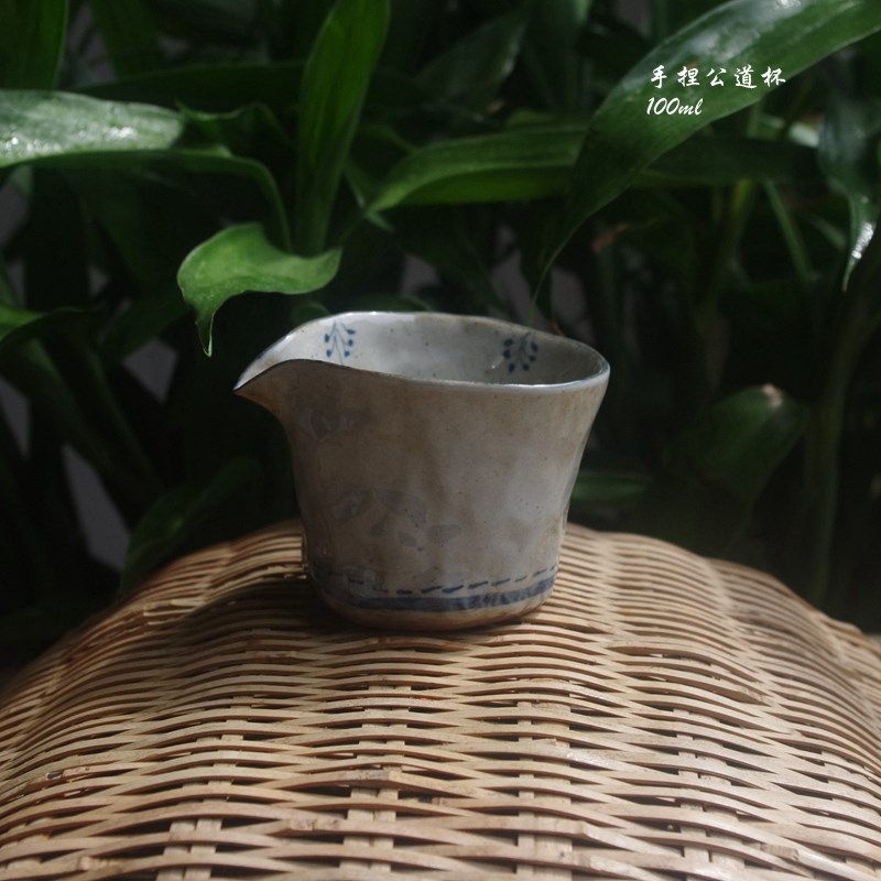 泥火纯手工手绘青花窑变中式公道杯茶漏分茶器泡茶海高溫功夫茶具
