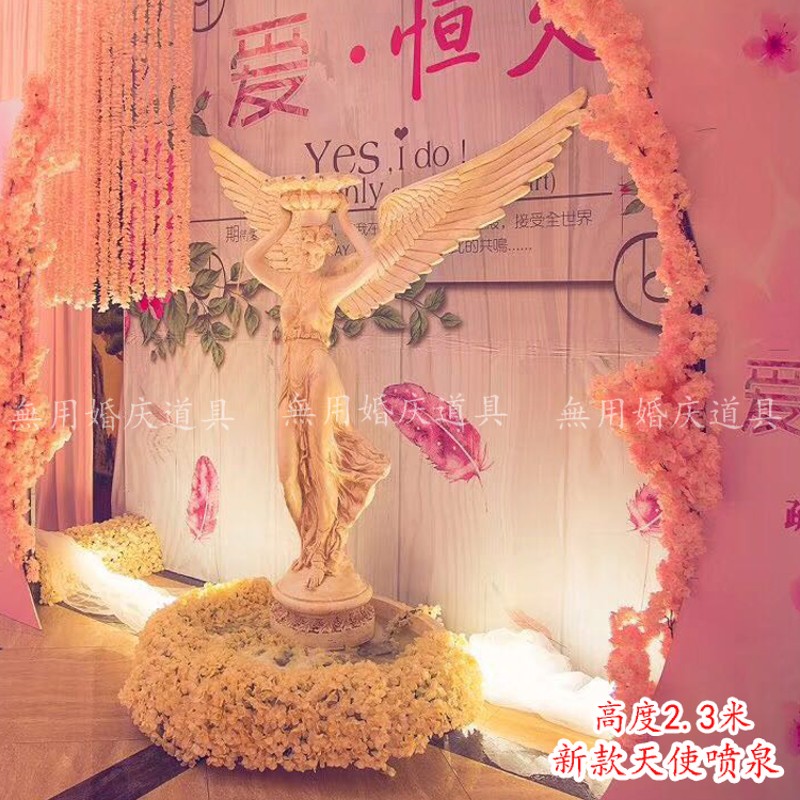 欧式天使流水艺术喷泉花园别墅酒店影楼喷水池雕塑工艺婚礼摆件