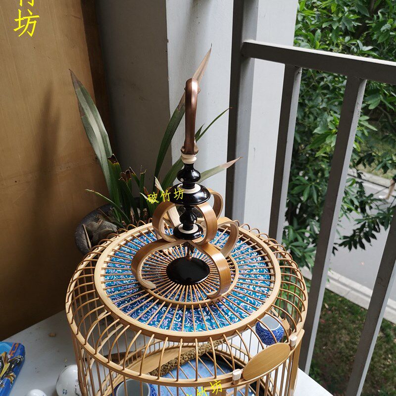 川笼画眉鸟笼 手工竹子笼 四川成都笼子 全套包邮贴青笼