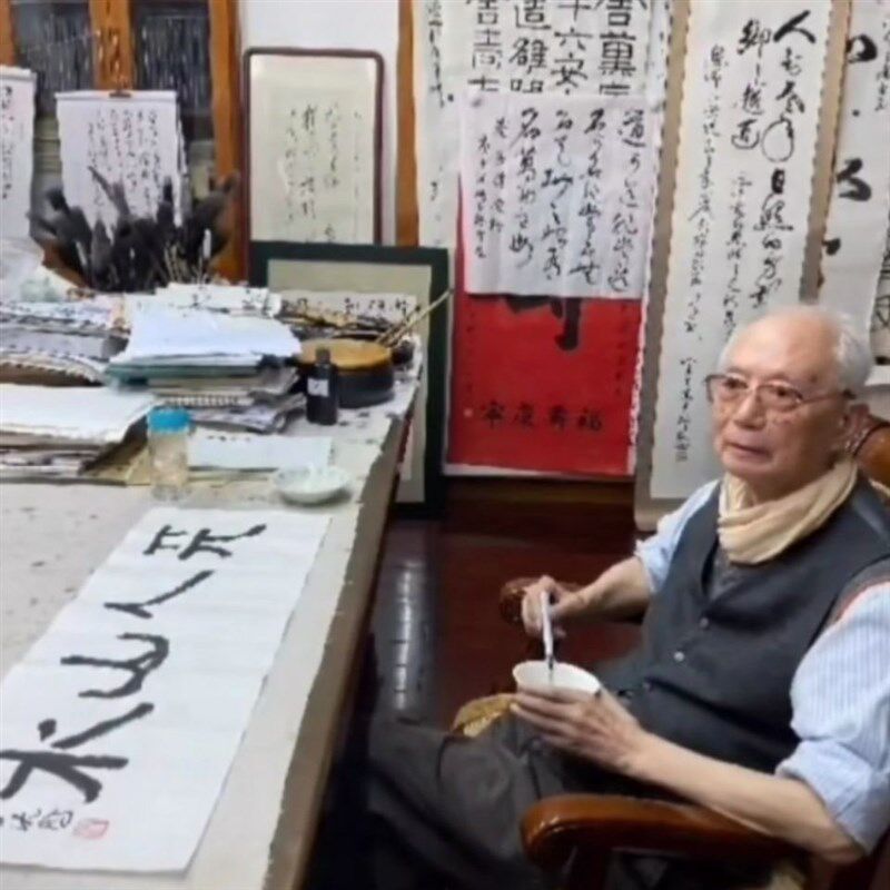 手写名家沈鹏书法横看成领侧成峰草书诗词字画客厅卧室书房装饰画
