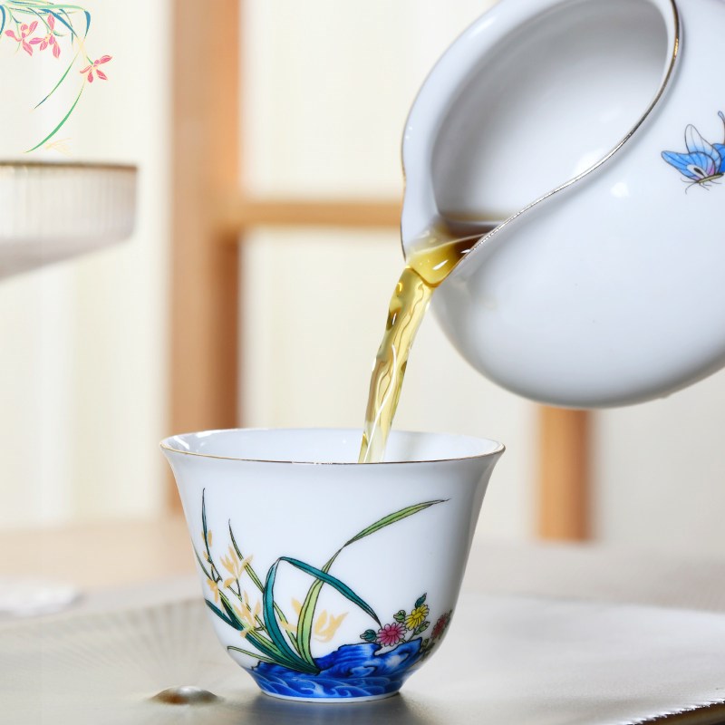 成艺茶具陶瓷兰有香品茗海高档陶瓷功夫茶道陶瓷公道杯送礼国潮风图片