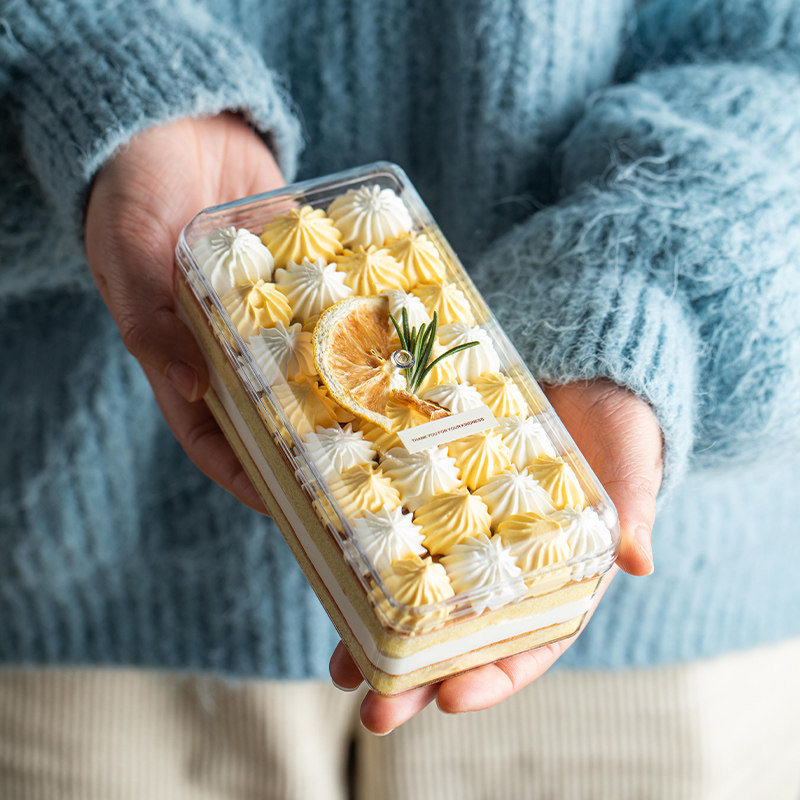 盒子蛋糕盒慕斯豆乳千层甜品网红一次性烘焙塑料透明正方形包装盒