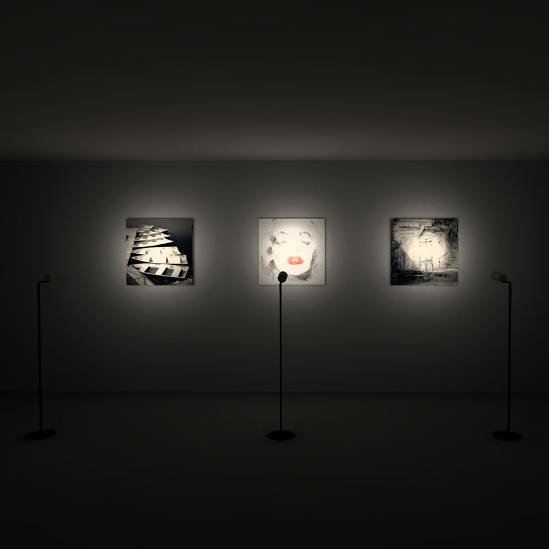 智能遥控变焦落地射灯艺术展览创意卧室轻奢书房茶室氛围立式台灯