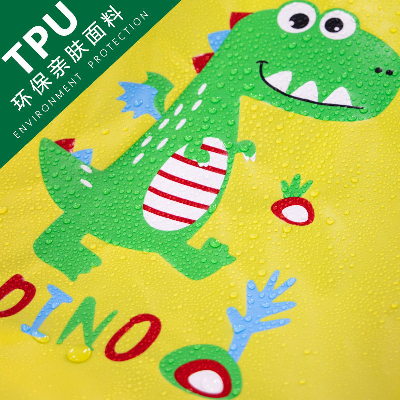 儿童雨衣男女童小孩f防护面罩宝宝小学生幼儿园透明恐龙上学雨披