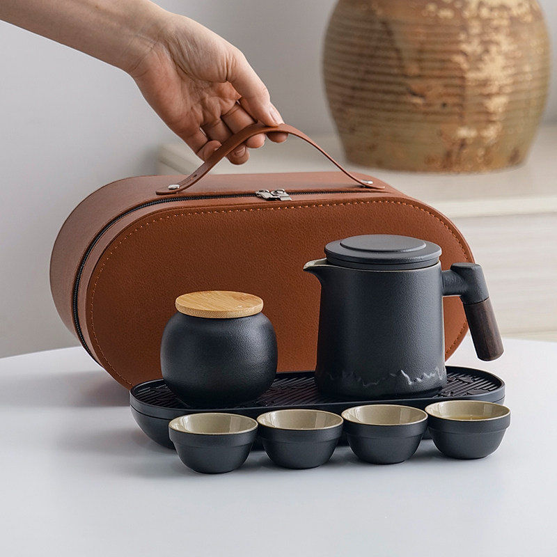 旅行茶具便携式户外旅游一壶四杯手提包套装简约泡茶露营装备茶壶