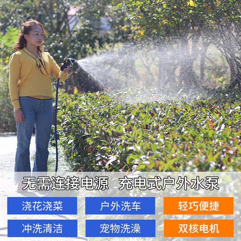 便携手提充电式自吸抽水泵浇菜神器浇水田园家用洗车清洁农用浇灌