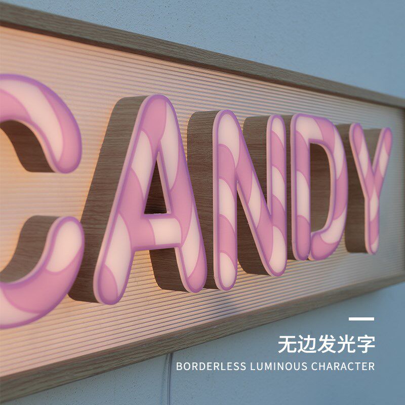 新款渐变波纹板灯箱字创意亚克力灯箱不锈钢门头发光字招牌定制