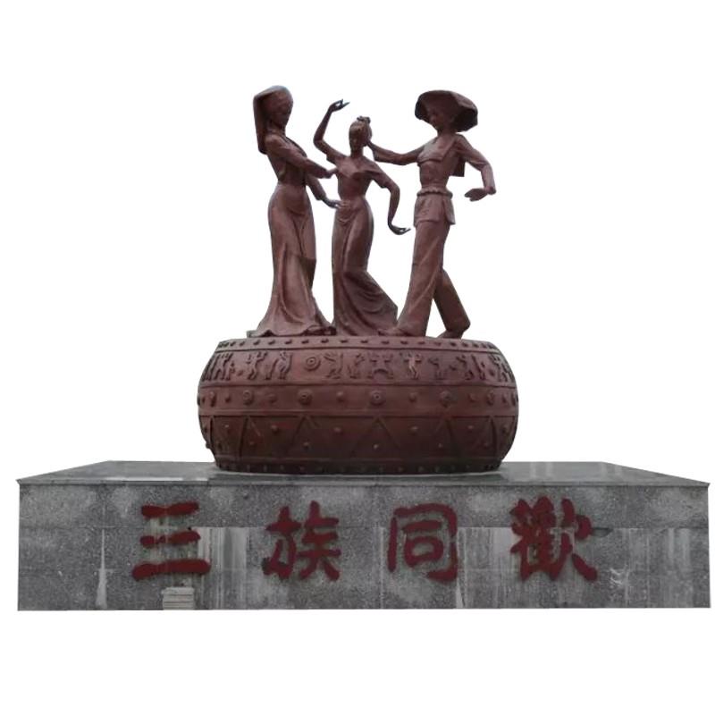 定制土族雕塑玻璃钢达斡尔族人物仫佬族雕像羌族布朗族摆件撒拉族