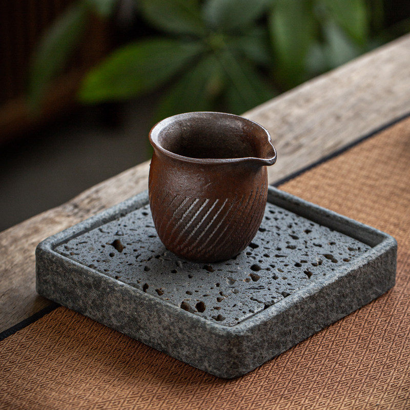 乌金石方形干泡壶承火山岩茶壶垫茶杯托盘防烫垫功夫茶具配件包邮