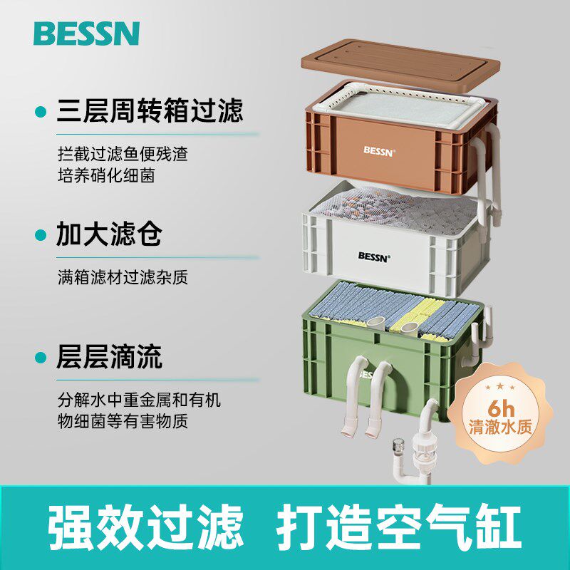 金晶五线超白玻璃鱼缸客厅家用架子溪流缸内置水泵周转箱全套套装