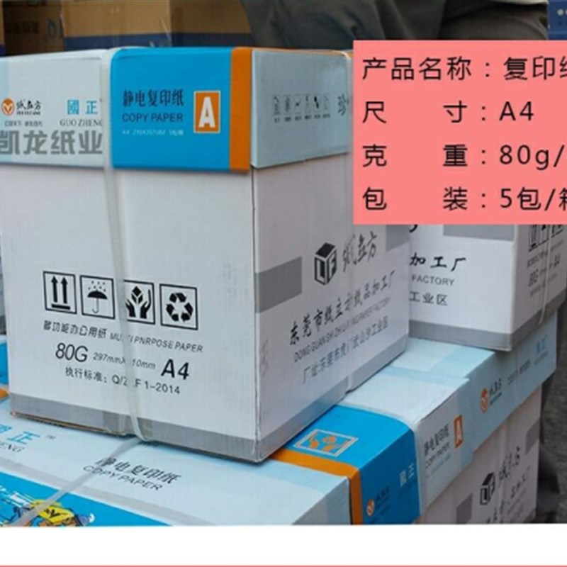 广东整箱包邮 纸立方国正牌a4复印纸500张/包 A4打印白纸 80g