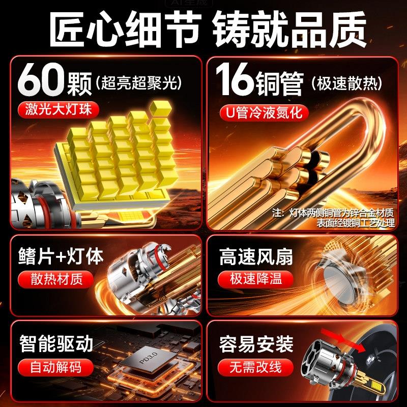 适用哈弗led大灯h6哈佛h2s远光h3近光m6一体h5国潮版Coupe灯泡h1