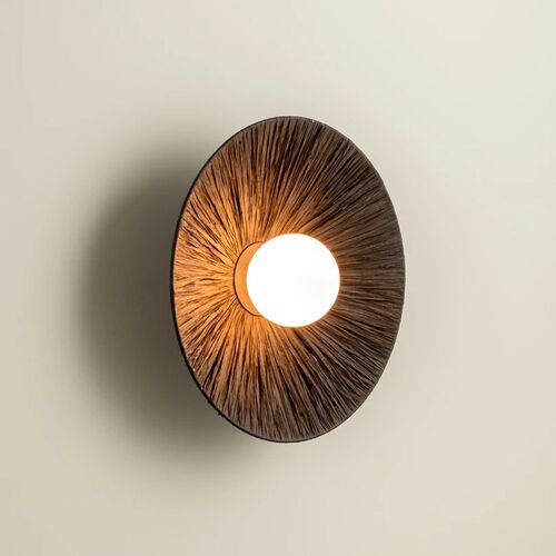 复古草编吊灯藤艺餐厅日式民宿卧室客厅手工编织装饰过道壁灯墙灯