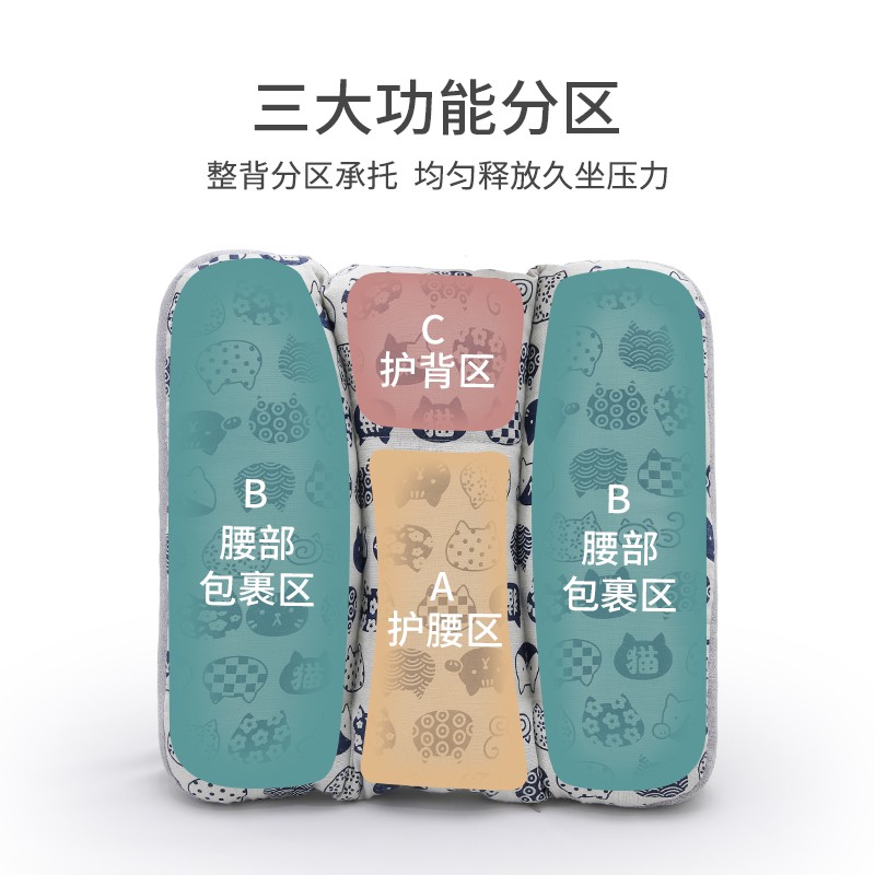 靠背垫学生宿舍椅子腰枕靠枕神器久坐护腰靠垫办公室座椅腰靠腰垫