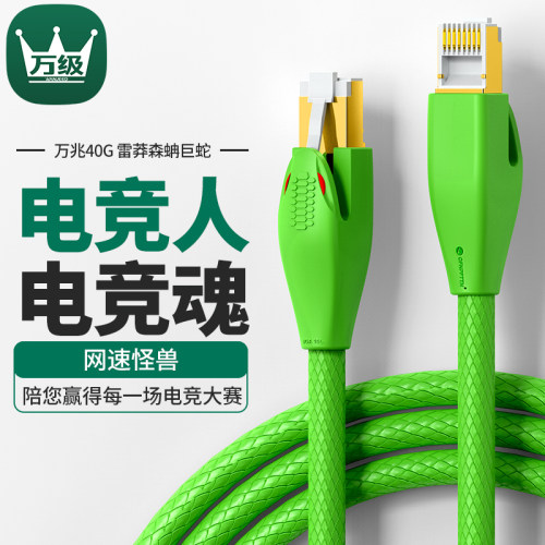 万级八类万兆网线家用电竞超高速Cat8千兆网络宽带路由器2电脑5米