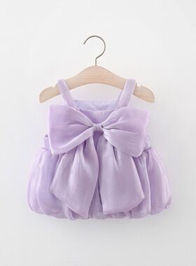 婴幼儿0-1-2-3岁女宝宝裙子夏装女童暮云纱衣服4个月夏天连衣裙6