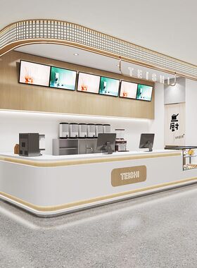 现代简约奶茶咖啡甜品蛋糕店吧台餐饮商用L型前台收银台成品定制