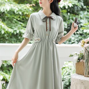 女生甜美可爱雪纺民国风连衣裙女夏季2024新款学生森系裙子少女超