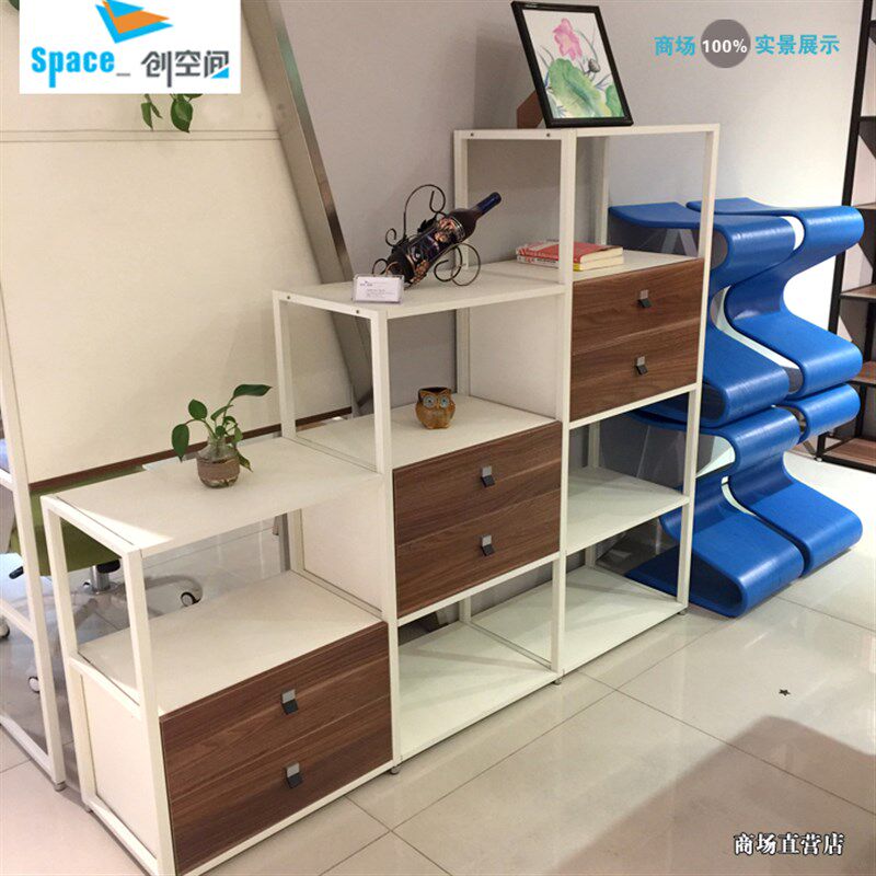 简约钢木组合家具餐厅柜置物架双面隔断柜阶梯柜多功能组柜玄关柜