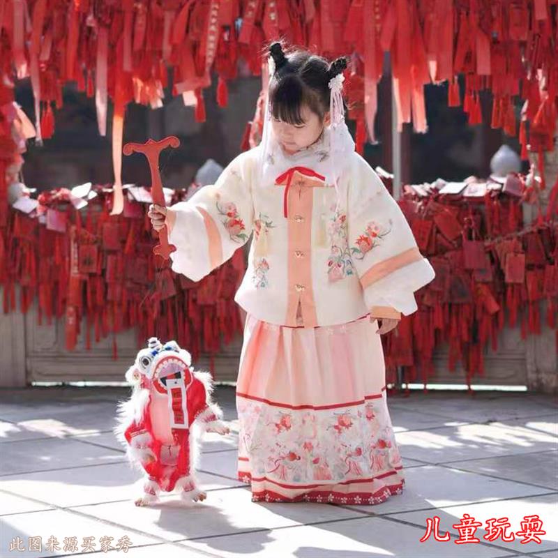 中国风木偶狮子 提线狮王 南狮摆件 儿童传统手工玩具送老外礼物