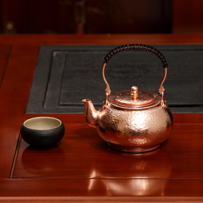 手工小号铜壶纯铜茶壶迷你泡茶壶铜带把功夫茶壶复古提梁铜壶烧水