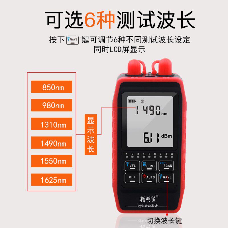 精明鼠NF908S寻线仪网络测试仪光衰光功率计红光笔红光源光纤网线