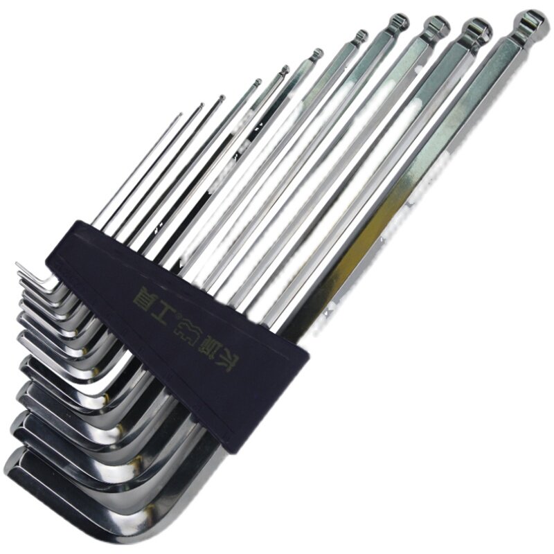 长城精工内六角扳手套装公制11件套球头特长加长14mm内六方精品