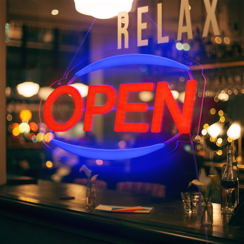 OPEN浇筑霓虹灯led灯箱发光字商铺门营业标志挂牌橱窗迎宾广告牌
