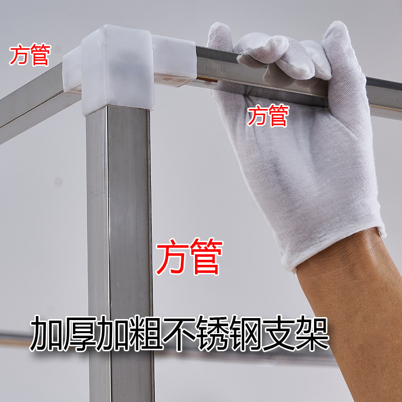 蚊帐支架子不锈钢加厚加粗三开门宫廷家用落地公主全部方管可定做