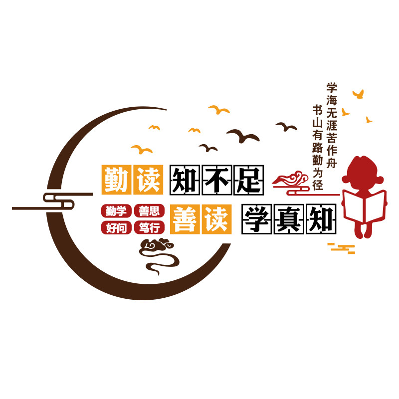 图书馆布置班级阅读角装饰读书屋主题阅览室文化墙面贴纸初中学校