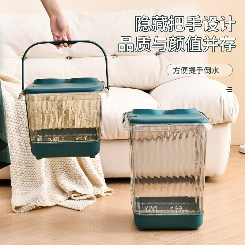 泡脚桶过小腿家用保温带盖加高桶养生按摩便携式宿舍足浴盆洗脚桶