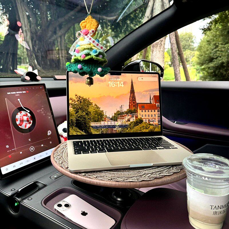 蔚来小茶桌车载悬浮桌板汽车用小桌板车内餐桌移动办公桌露营桌子