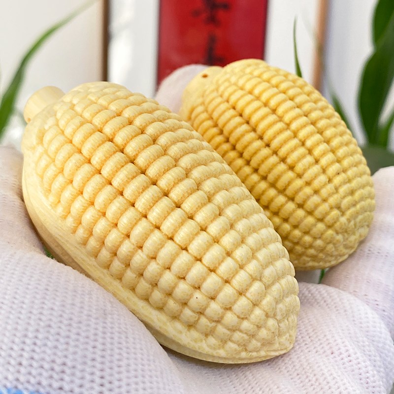 文玩玉米龙血金丝竹手把件雕刻竹雕天然实心配饰挂件摆件金玉满堂图片
