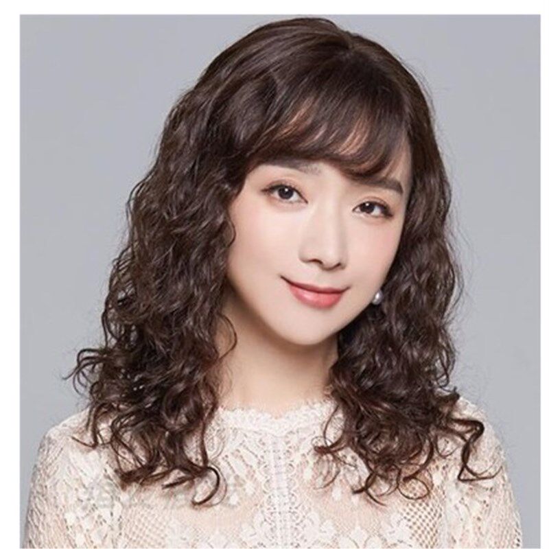 日韩风羊毛卷假发 女性轻薄真人发中长款假发头套