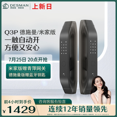 德施曼密码锁指纹锁全自动智能锁Q3P-D