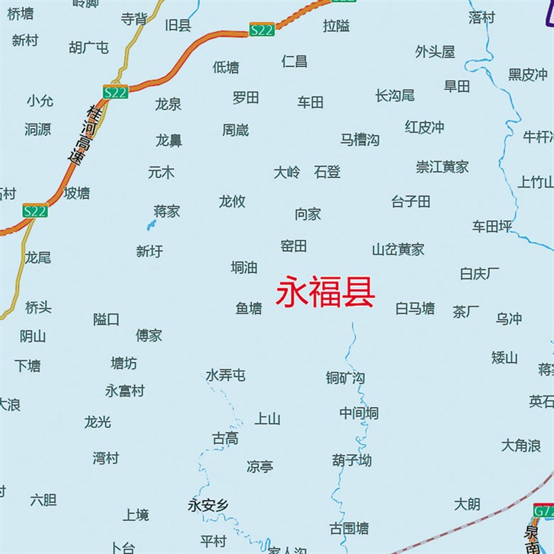 2024新款桂林市地图贴图办公室挂图高清防水墙壁贴超大装饰画定制